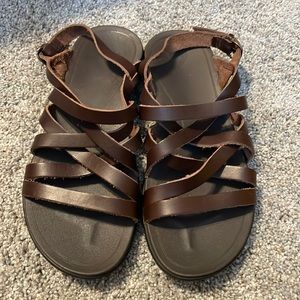 Olukai brown leather sandals
